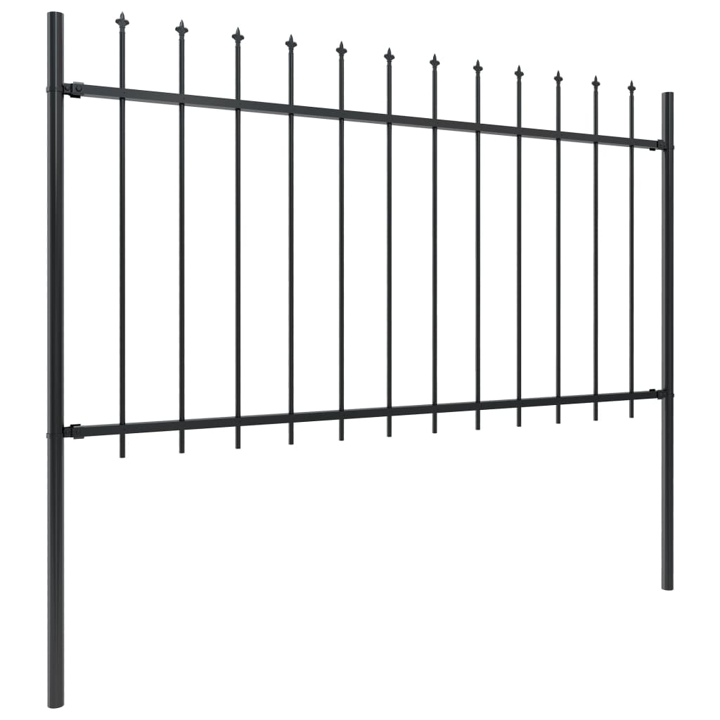 vidaXL Gard de grădină cu vârf tip suliță din oțel 1070x100 cm, negru