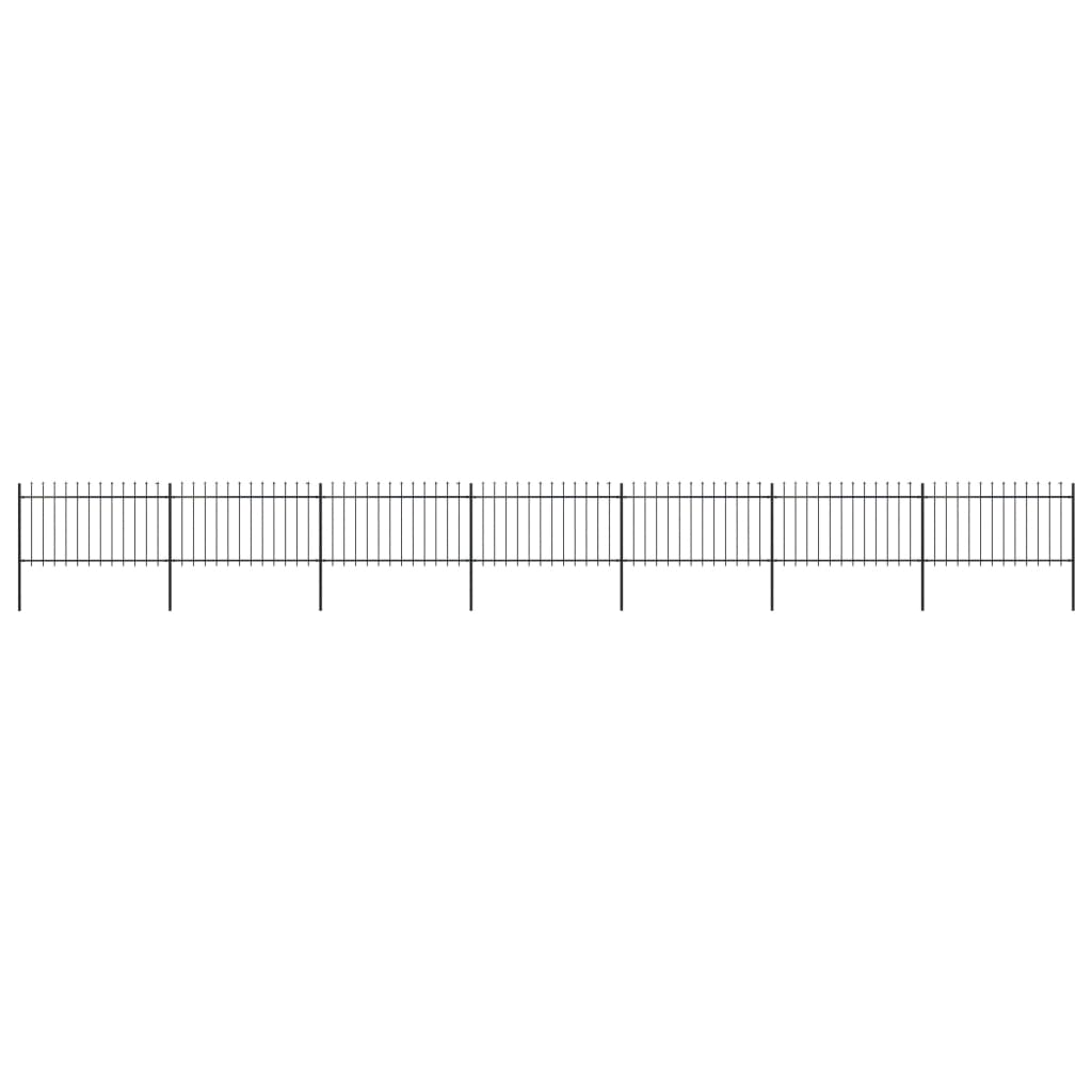 vidaXL Gard de grădină cu vârf tip suliță din oțel 1248x100 cm, negru