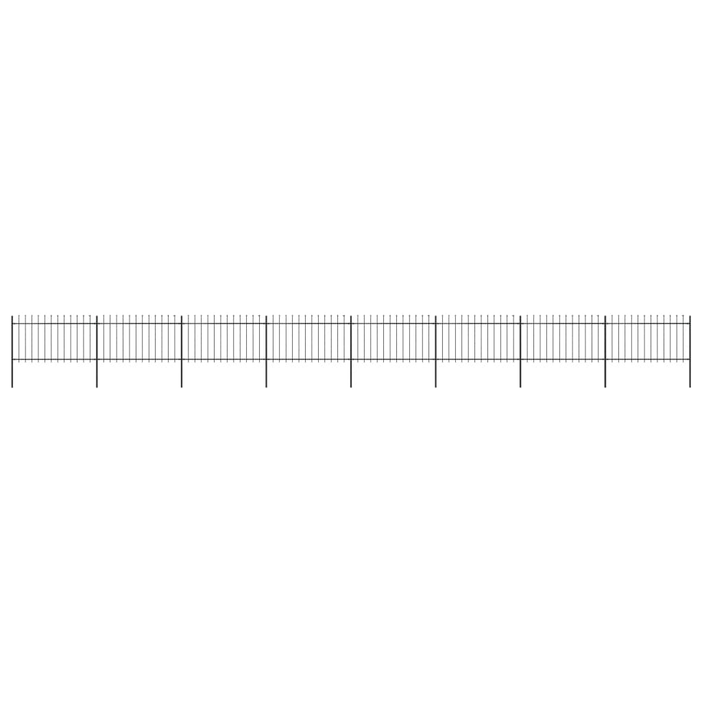 vidaXL Gard de grădină cu vârf tip suliță din oțel 1426x100 cm, negru vidaXL Gard de grădină cu vârf tip suliță din oțel 1426x100 cm, negru