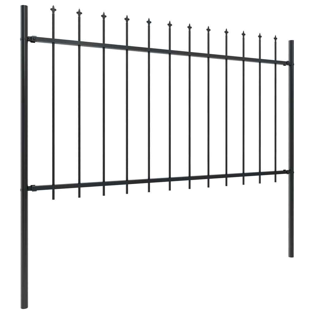 vidaXL Gard de grădină cu vârf tip suliță din oțel 1603,5x100 cm, negru