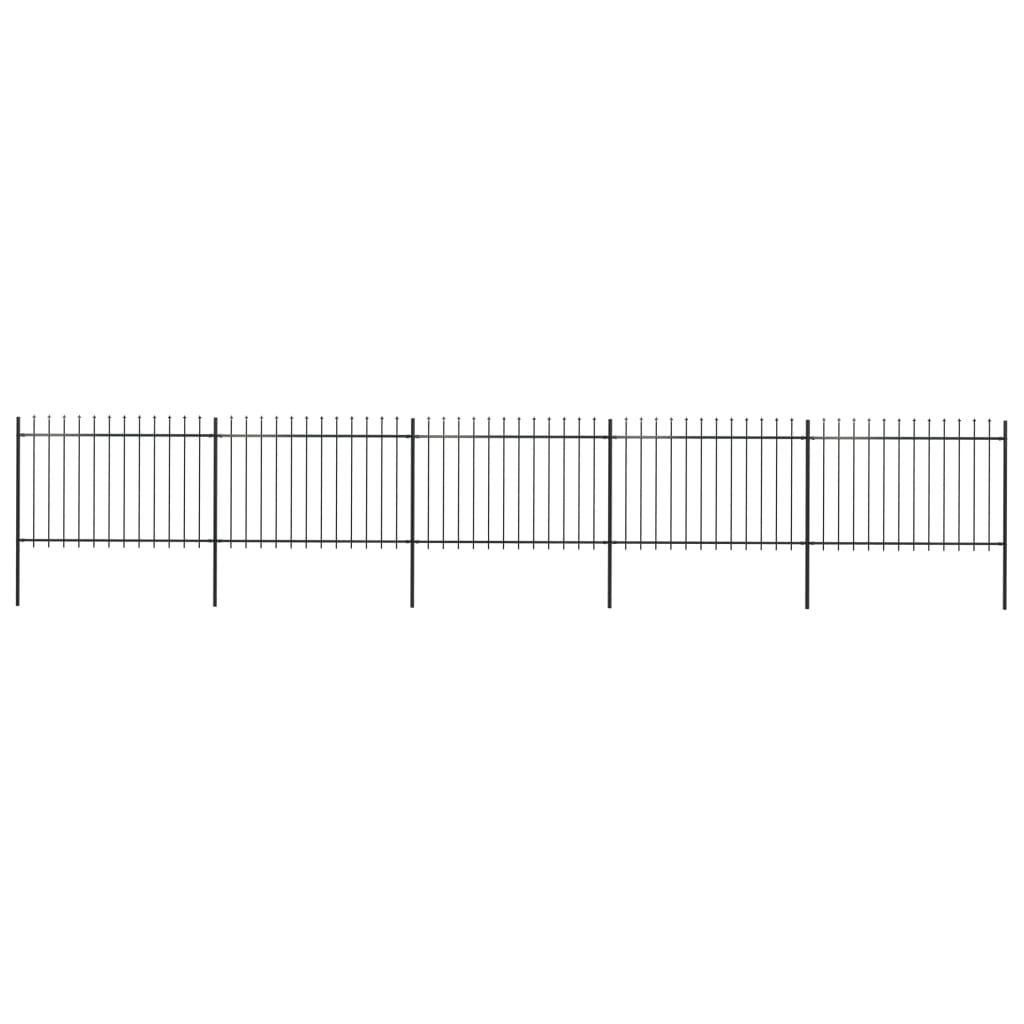 vidaXL Gard de grădină cu vârf tip suliță din oțel 892,5x120 cm, negru vidaXL Gard de grădină cu vârf tip suliță din oțel 892,5x120 cm, negru