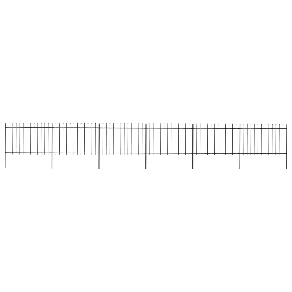vidaXL Gard de grădină cu vârf tip suliță din oțel 1070x120 cm, negru vidaXL Gard de grădină cu vârf tip suliță din oțel 1070x120 cm, negru