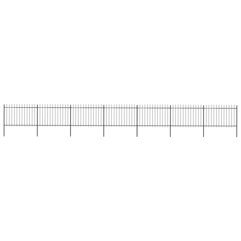 vidaXL Gard de grădină cu vârf tip suliță din oțel 1248x120 cm, negru vidaXL Gard de grădină cu vârf tip suliță din oțel 1248x120 cm, negru