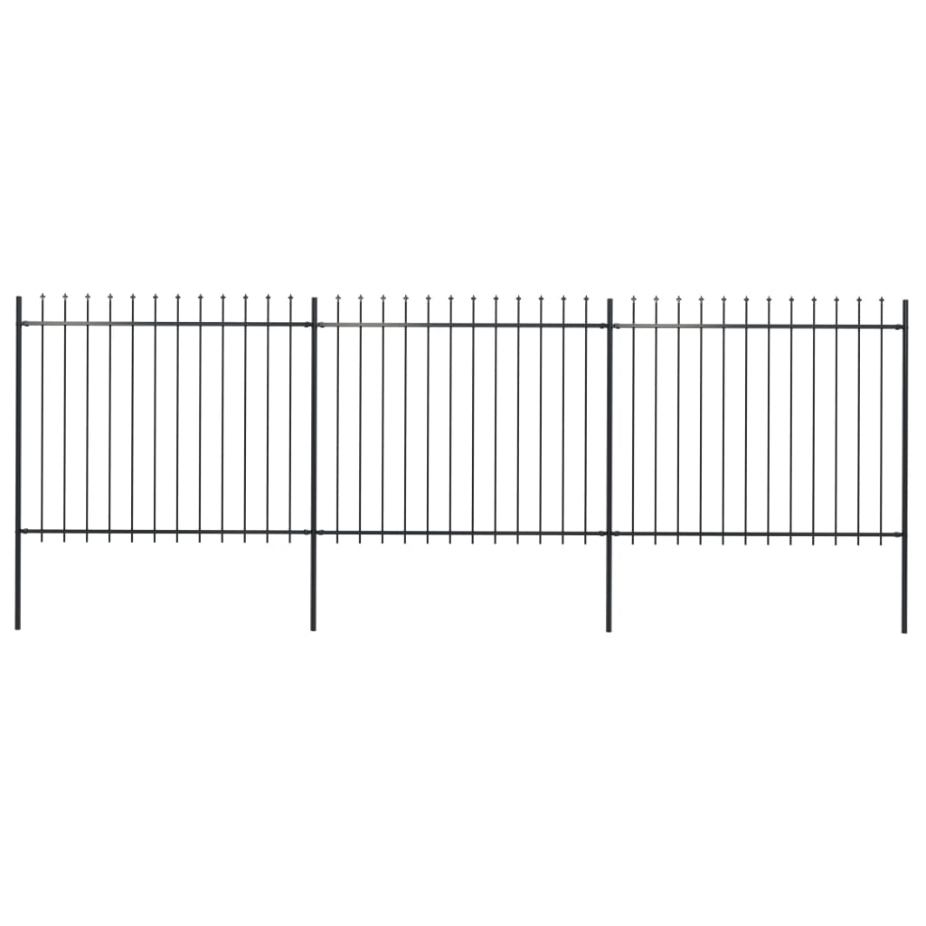 vidaXL Gard de grădină cu vârf tip suliță, oțel, 537x150 cm, negru vidaXL Gard de grădină cu vârf tip suliță, oțel, 537x150 cm, negru