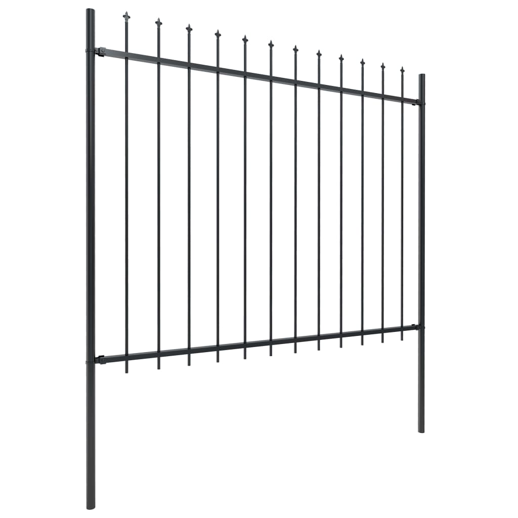 vidaXL Gard de grădină cu vârf tip suliță din oțel 714,5x150 cm, negru