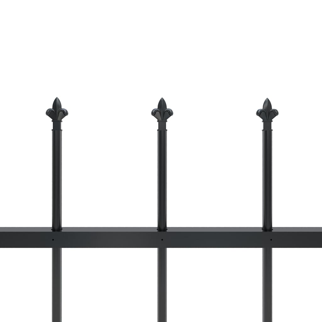 vidaXL Gard de grădină cu vârf tip suliță din oțel 714,5x150 cm, negru