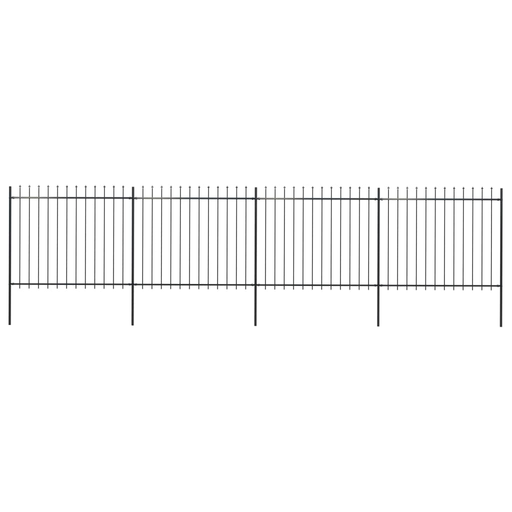 vidaXL Gard de grădină cu vârf tip suliță din oțel 714,5x150 cm, negru