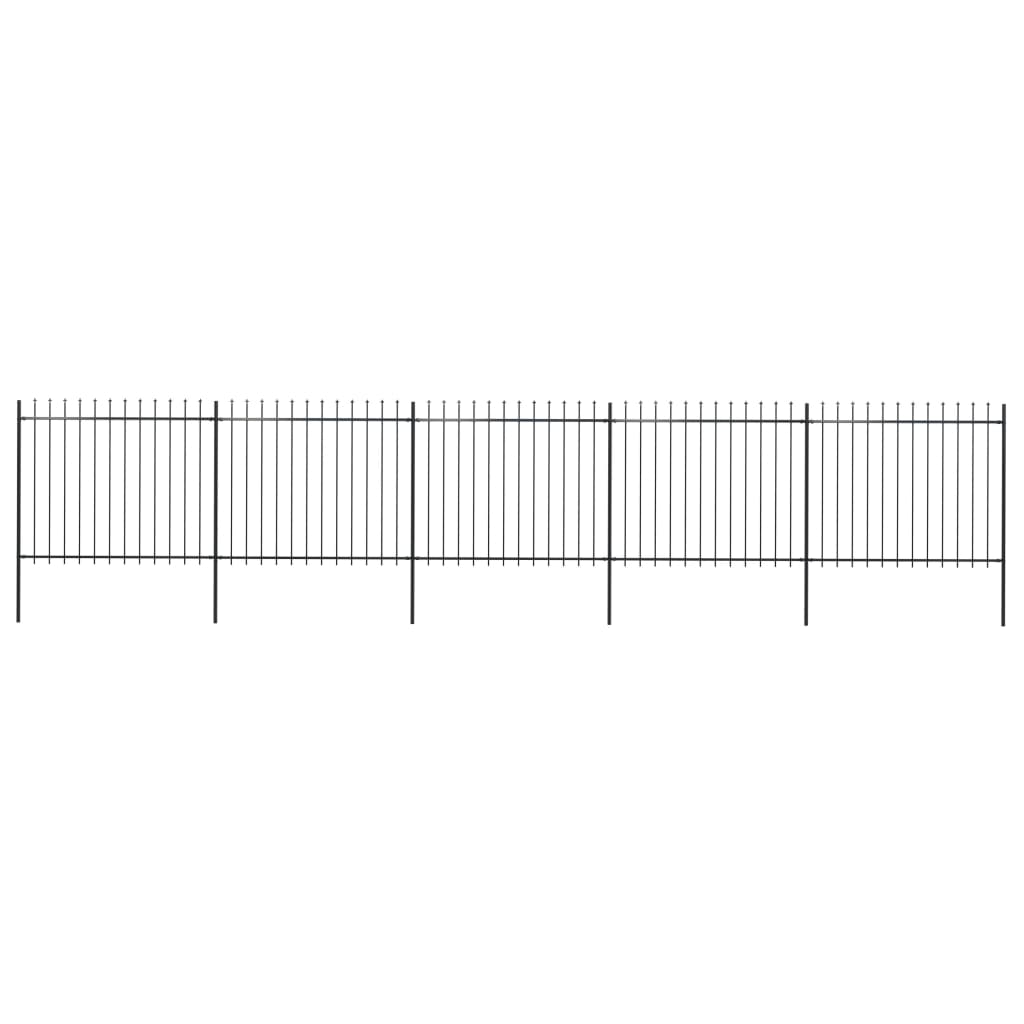 vidaXL Gard de grădină cu vârf tip suliță din oțel 892,5x150 cm, negru vidaXL Gard de grădină cu vârf tip suliță din oțel 892,5x150 cm, negru