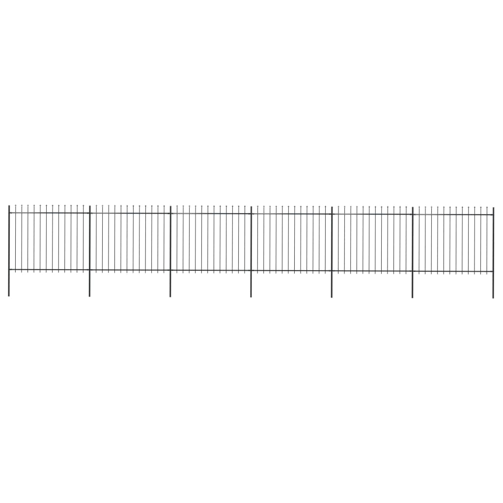 vidaXL Gard de grădină cu vârf tip suliță din oțel 1070x150 cm, negru