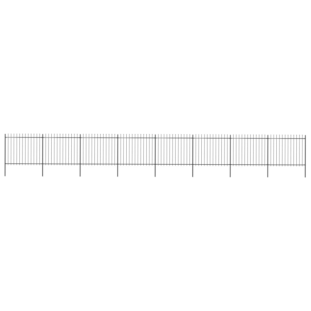 vidaXL Gard de grădină cu vârf tip suliță din oțel 1426x150 cm, negru vidaXL Gard de grădină cu vârf tip suliță din oțel 1426x150 cm, negru