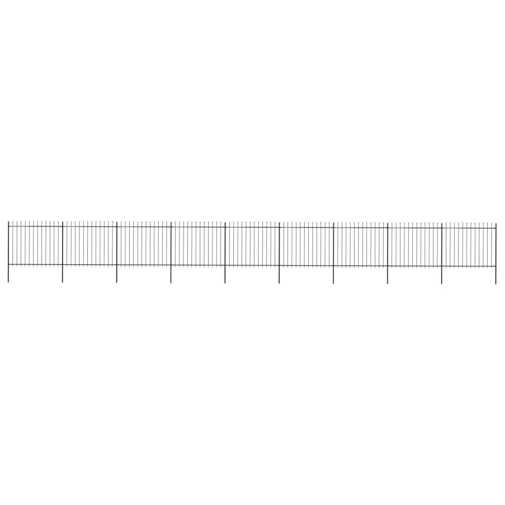 vidaXL Gard de grădină cu vârf tip suliță din oțel 1603,5x150 cm, negru