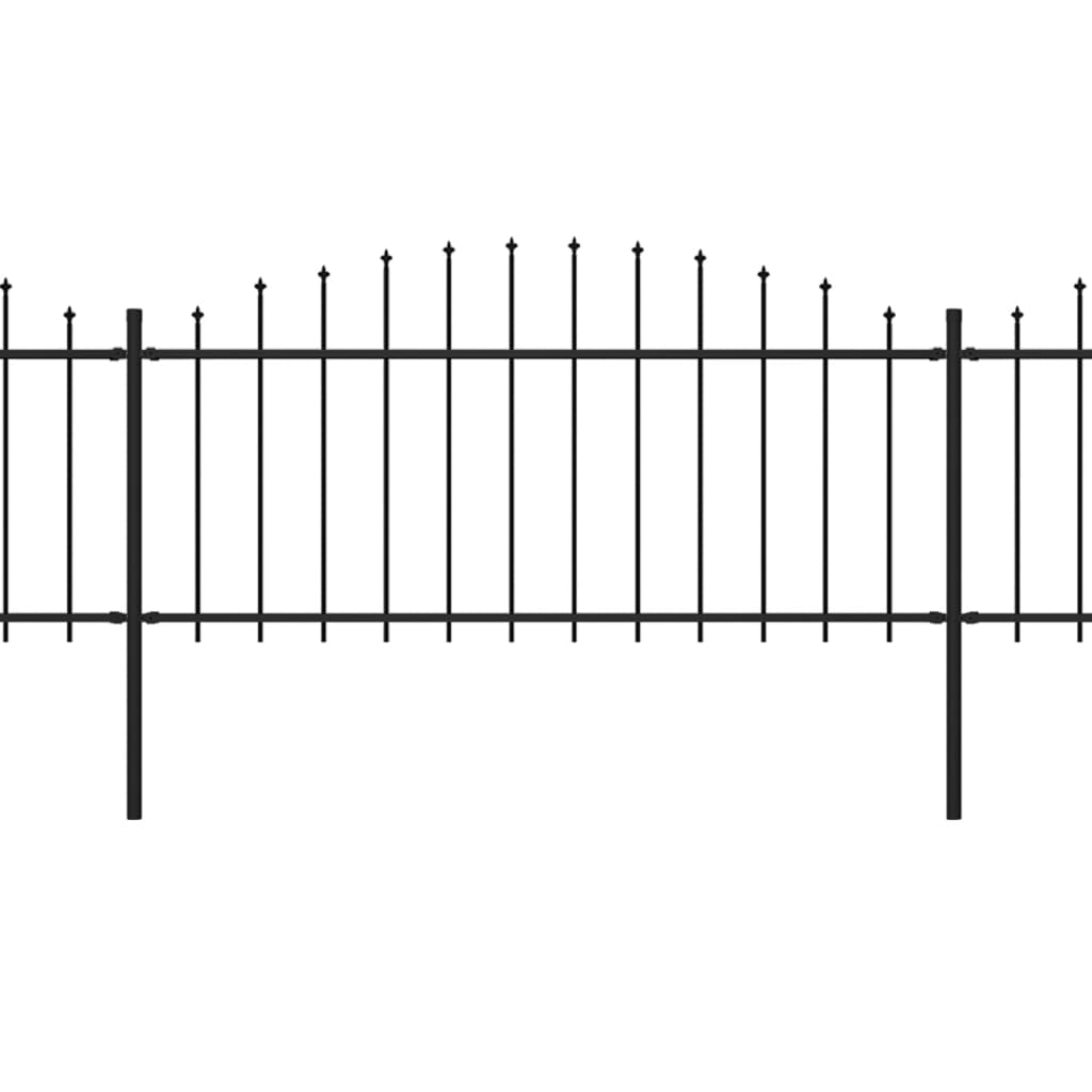 vidaXL Gard de grădină cu vârf tip suliță din oțel 892,5x75 cm, negru vidaXL Gard de grădină cu vârf tip suliță din oțel 892,5x75 cm, negru