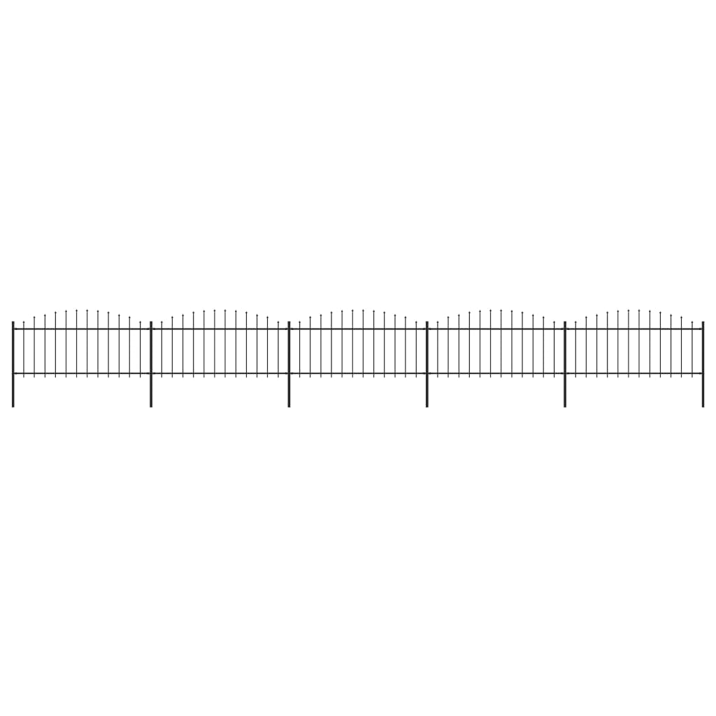 vidaXL Gard de grădină cu vârf tip suliță din oțel 892,5x75 cm, negru vidaXL Gard de grădină cu vârf tip suliță din oțel 892,5x75 cm, negru
