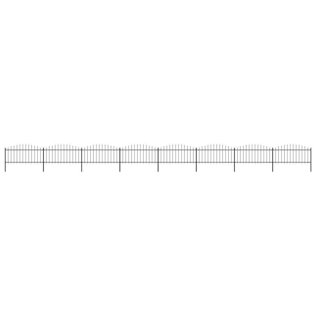 vidaXL Gard de grădină cu vârf tip suliță din oțel 1426x75 cm, negru vidaXL Gard de grădină cu vârf tip suliță din oțel 1426x75 cm, negru