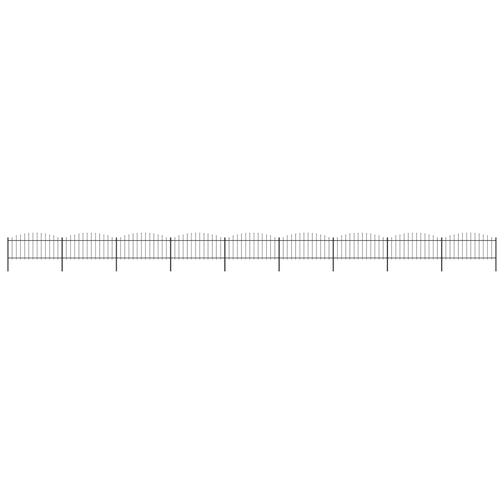 vidaXL Gard de grădină cu vârf tip suliță din oțel 1603,5x75 cm, negru