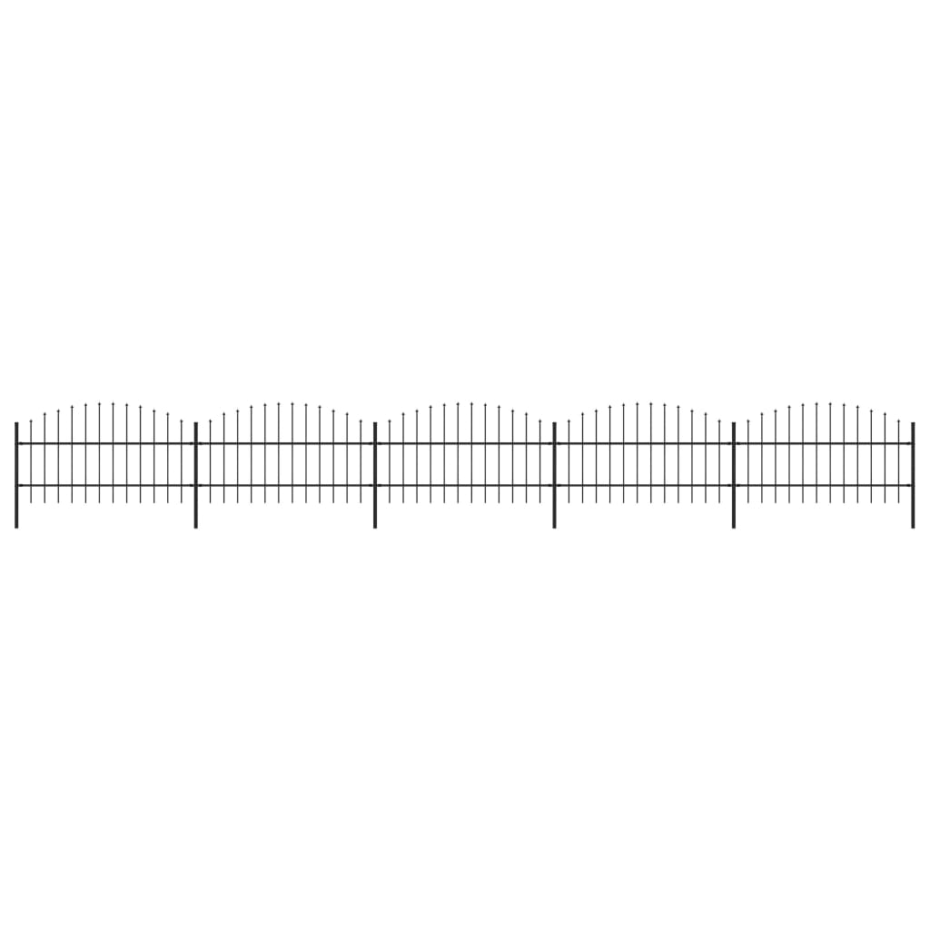 vidaXL Gard de grădină cu vârf tip suliță din oțel 892,5x100 cm, negru vidaXL Gard de grădină cu vârf tip suliță din oțel 892,5x100 cm, negru
