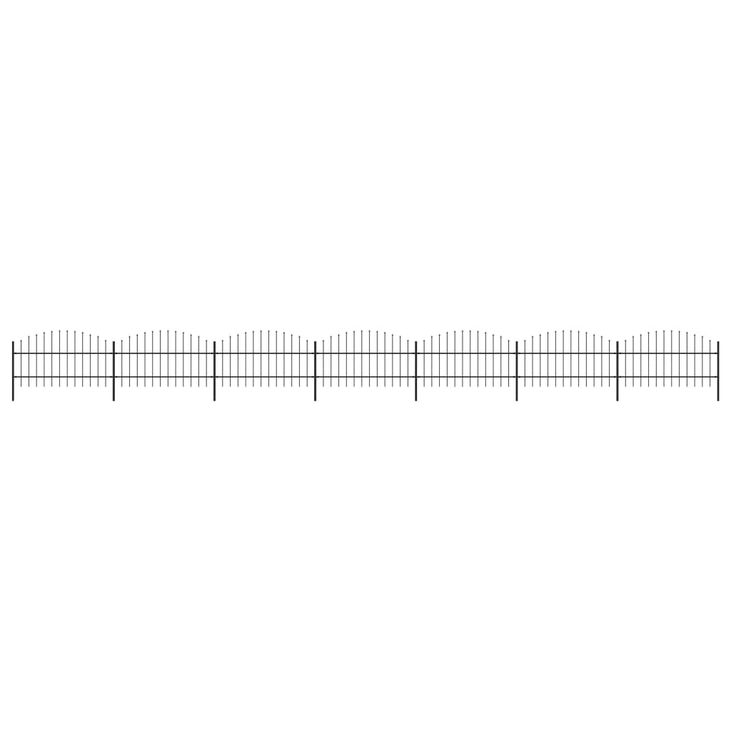 vidaXL Gard de grădină cu vârf tip suliță din oțel 1248x100 cm, negru vidaXL Gard de grădină cu vârf tip suliță din oțel 1248x100 cm, negru