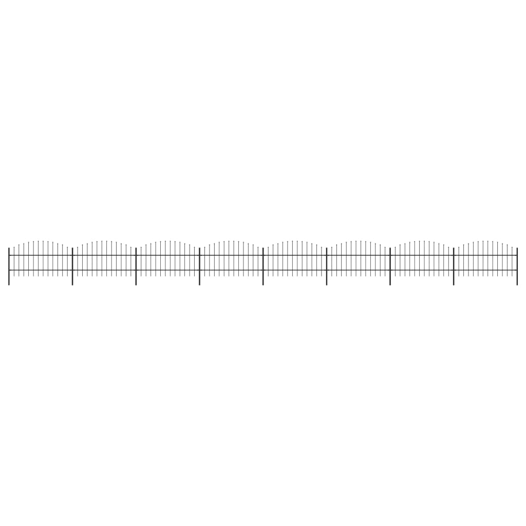 vidaXL Gard de grădină cu vârf tip suliță din oțel 1426x100 cm, negru vidaXL Gard de grădină cu vârf tip suliță din oțel 1426x100 cm, negru