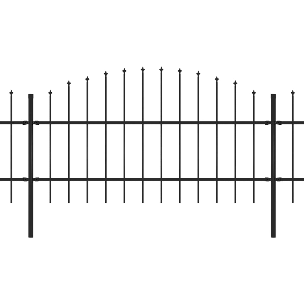 vidaXL Gard de grădină cu vârf tip suliță din oțel 1603,5x100 cm, negru