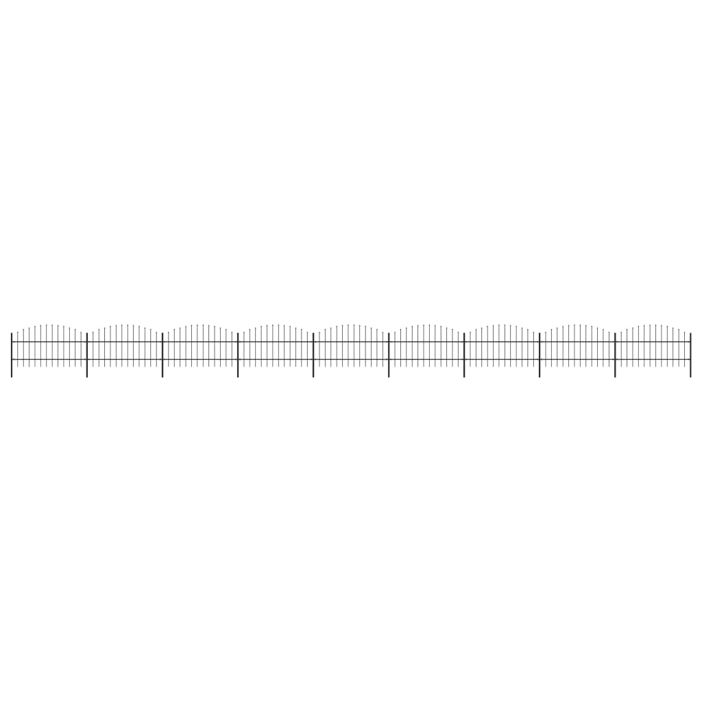 vidaXL Gard de grădină cu vârf tip suliță din oțel 1603,5x100 cm, negru