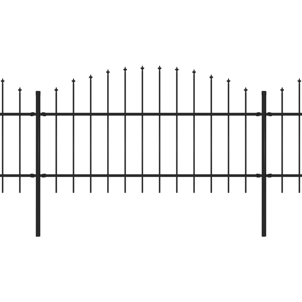 vidaXL Gard de grădină cu vârf tip suliță din oțel 714,5x125 cm, negru