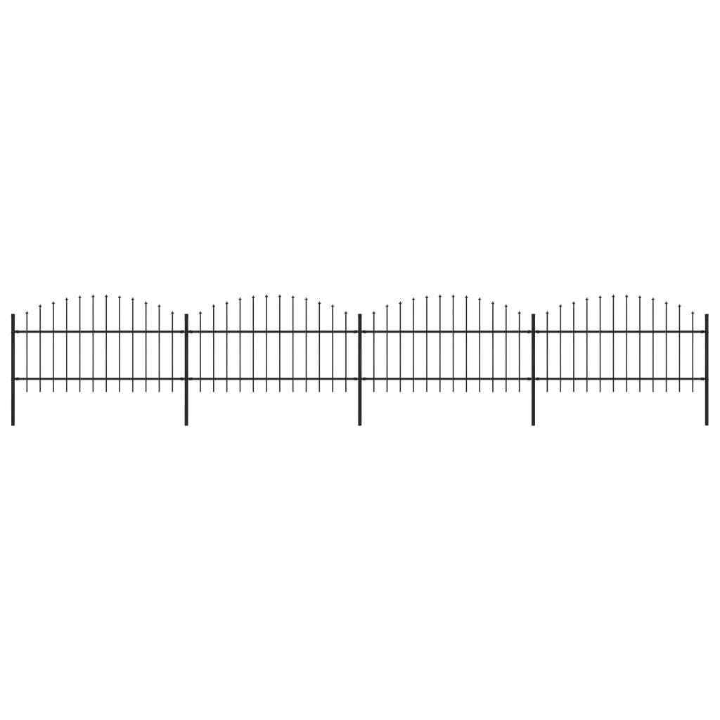 vidaXL Gard de grădină cu vârf tip suliță din oțel 714,5x125 cm, negru