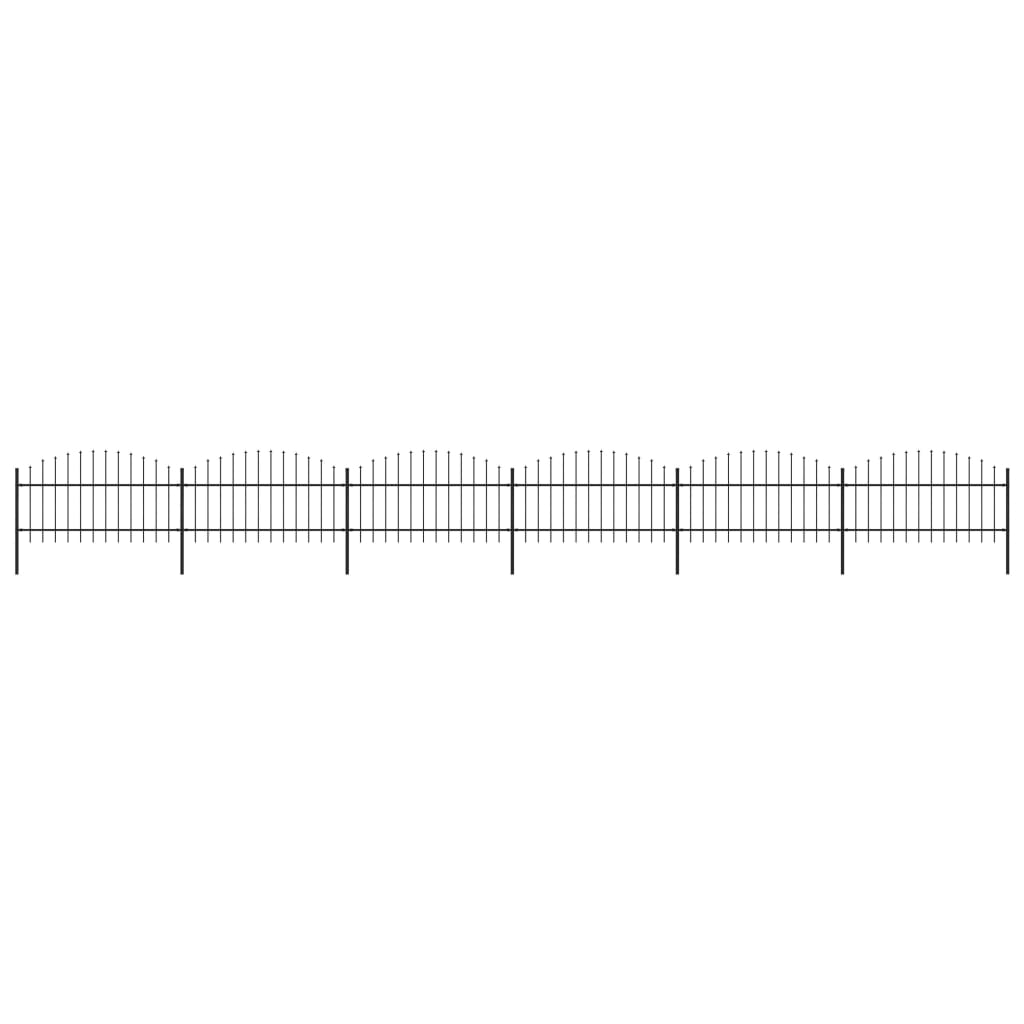 vidaXL Gard de grădină cu vârf tip suliță din oțel 1070x125 cm, negru vidaXL Gard de grădină cu vârf tip suliță din oțel 1070x125 cm, negru