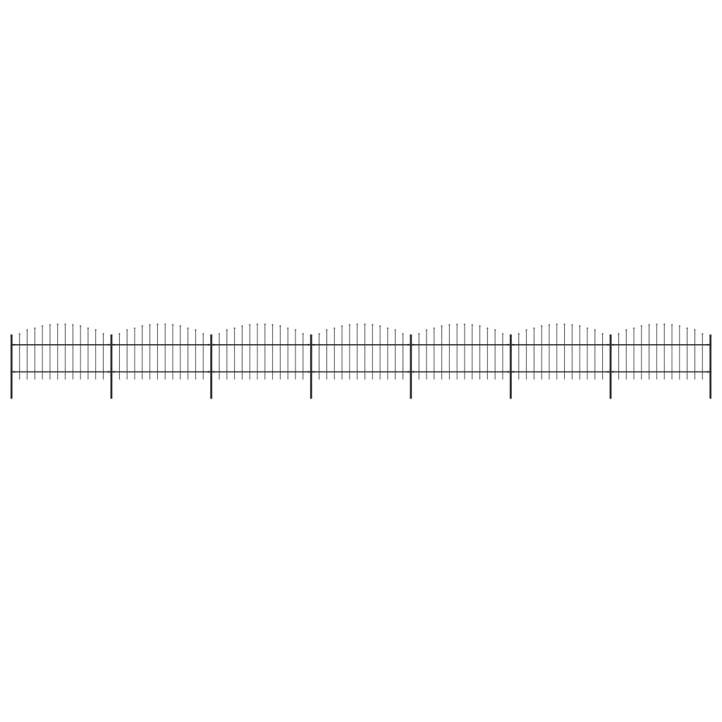 vidaXL Gard de grădină cu vârf tip suliță din oțel 1248x125 cm, negru vidaXL Gard de grădină cu vârf tip suliță din oțel 1248x125 cm, negru