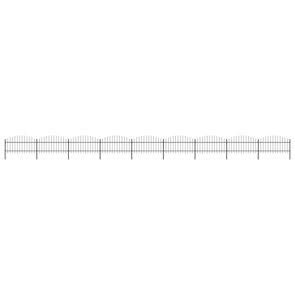vidaXL Gard de grădină cu vârf tip suliță din oțel 1603,5x125 cm, negru vidaXL Gard de grădină cu vârf tip suliță din oțel 1603,5x125 cm, negru