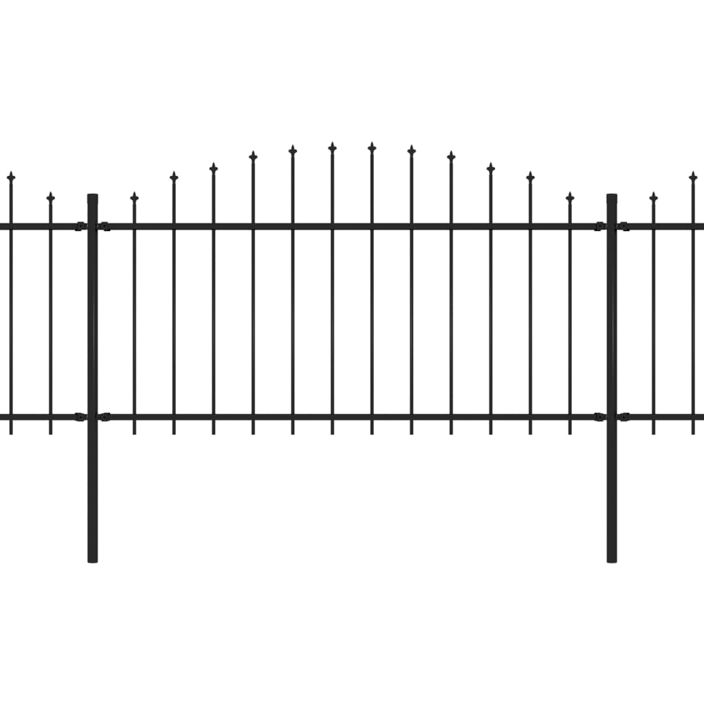 vidaXL Gard de grădină cu vârf tip suliță, oțel, 537x150 cm, negru vidaXL Gard de grădină cu vârf tip suliță, oțel, 537x150 cm, negru