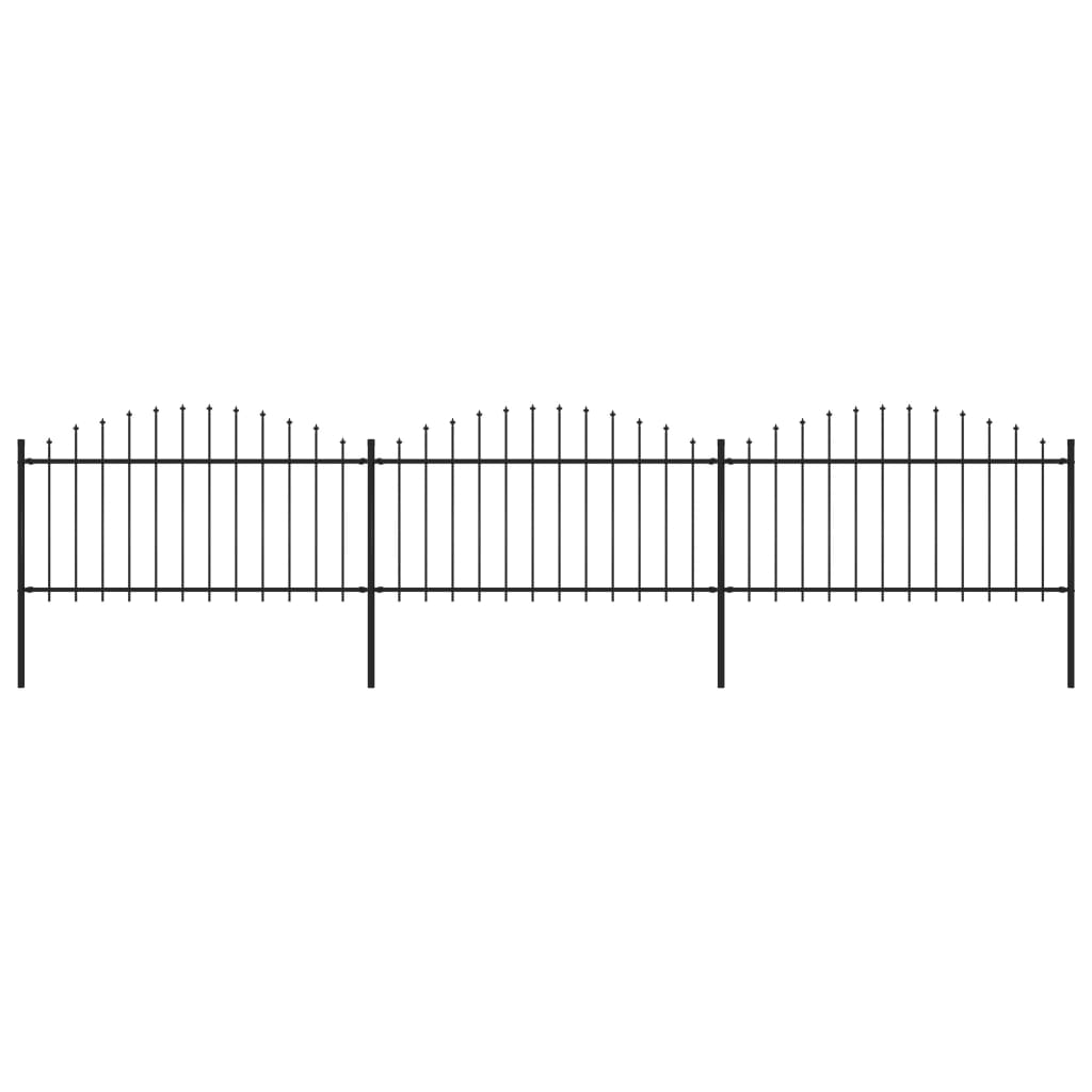 vidaXL Gard de grădină cu vârf tip suliță, oțel, 537x150 cm, negru vidaXL Gard de grădină cu vârf tip suliță, oțel, 537x150 cm, negru