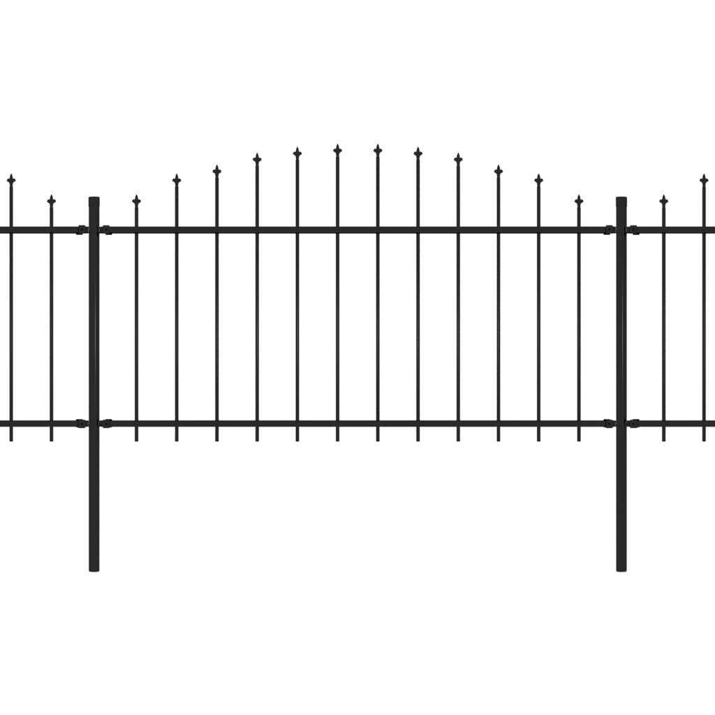 vidaXL Gard de grădină cu vârf tip suliță din oțel 714,5x150 cm, negru
