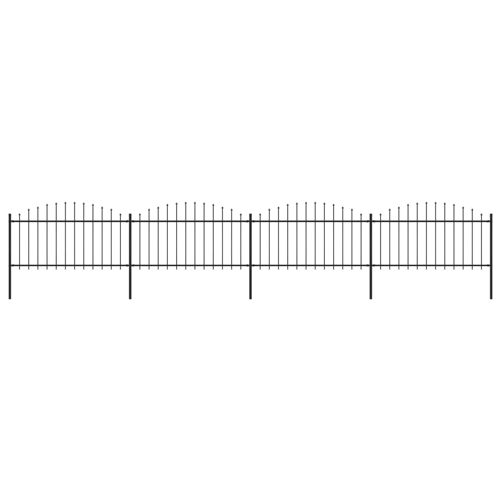vidaXL Gard de grădină cu vârf tip suliță din oțel 714,5x150 cm, negru