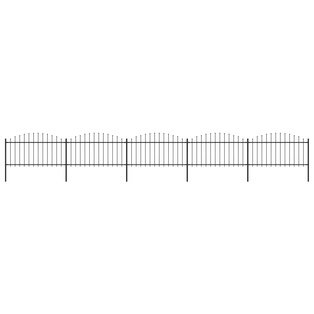 vidaXL Gard de grădină cu vârf tip suliță din oțel 892,5x150 cm, negru