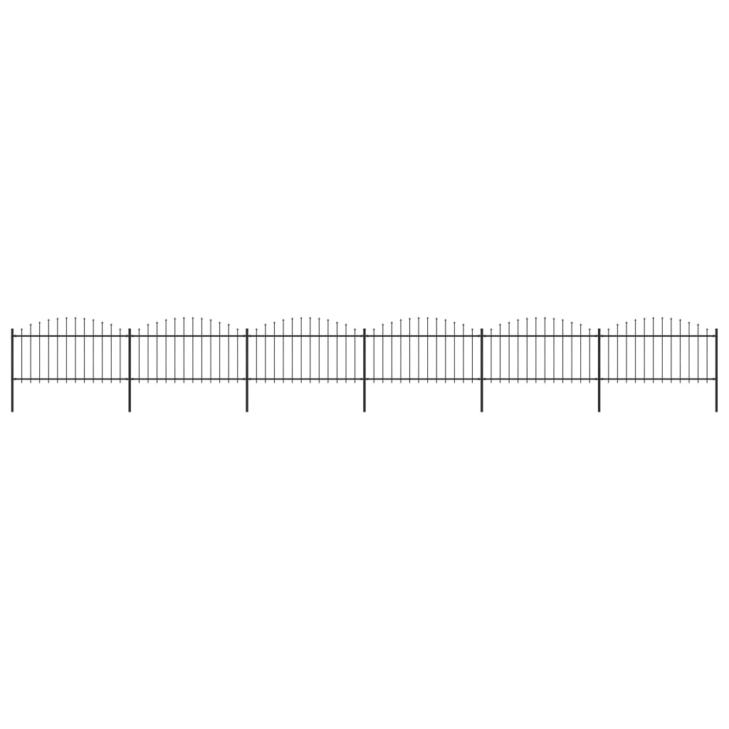 vidaXL Gard de grădină cu vârf tip suliță din oțel 1070x150 cm, negru vidaXL Gard de grădină cu vârf tip suliță din oțel 1070x150 cm, negru