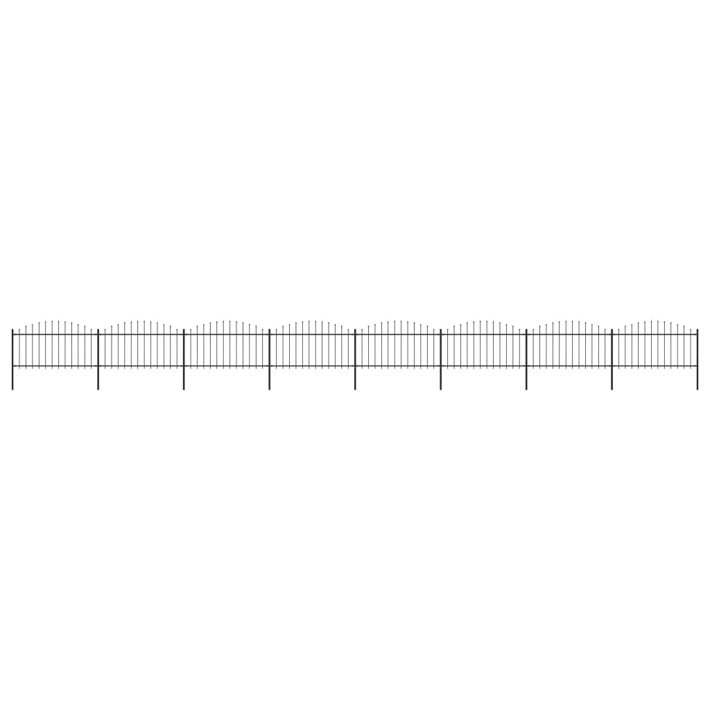 vidaXL Gard de grădină cu vârf tip suliță din oțel 1426x150 cm, negru vidaXL Gard de grădină cu vârf tip suliță din oțel 1426x150 cm, negru