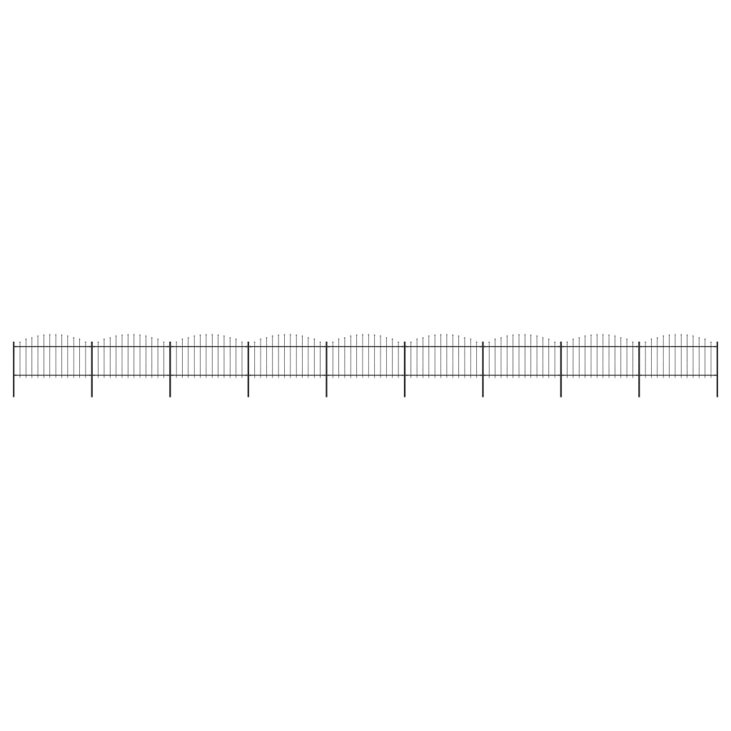 vidaXL Gard de grădină cu vârf tip suliță din oțel 1603,5x150 cm, negru
