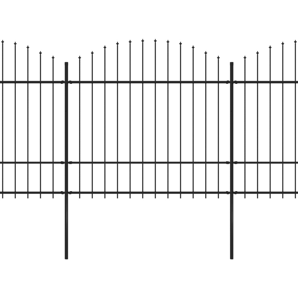 vidaXL Gard de grădină cu vârf tip suliță din oțel, 359x175 cm, negru vidaXL Gard de grădină cu vârf tip suliță din oțel, 359x175 cm, negru