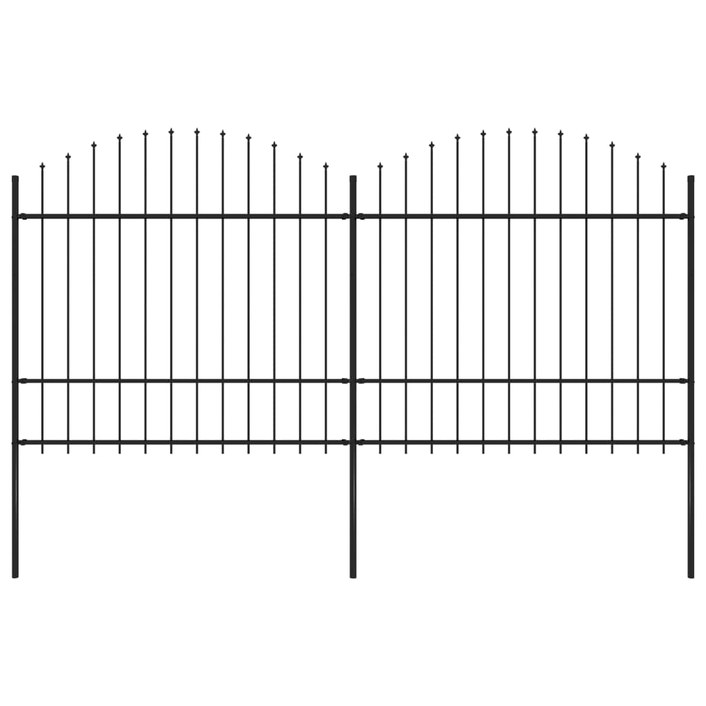 vidaXL Gard de grădină cu vârf tip suliță din oțel, 359x175 cm, negru vidaXL Gard de grădină cu vârf tip suliță din oțel, 359x175 cm, negru