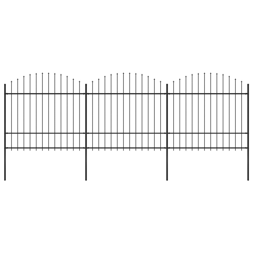 vidaXL Gard de grădină cu vârf tip suliță din oțel 537x175 cm, negru