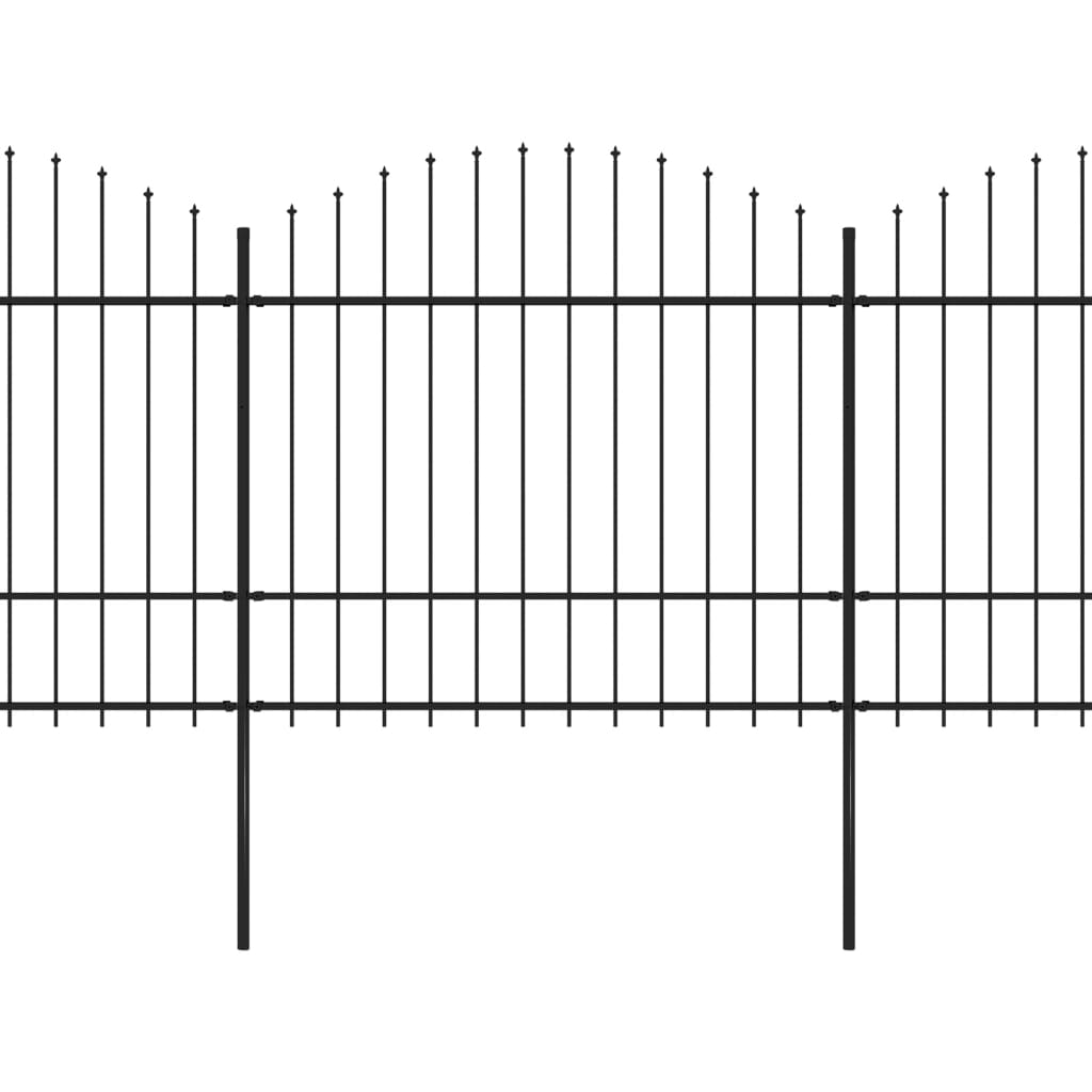 vidaXL Gard de grădină cu vârf tip suliță din oțel 714,5x175 cm, negru