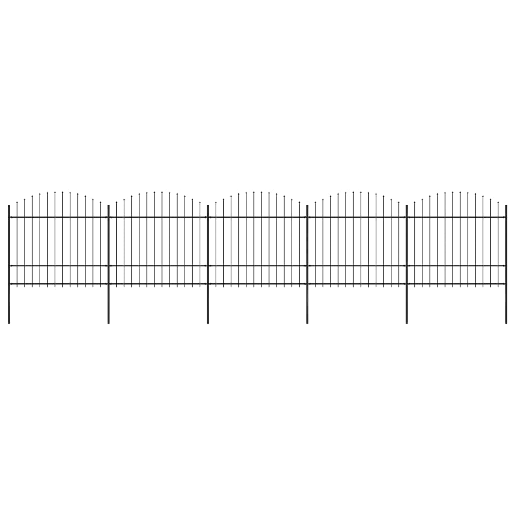 vidaXL Gard de grădină cu vârf tip suliță din oțel 892,5x175 cm, negru