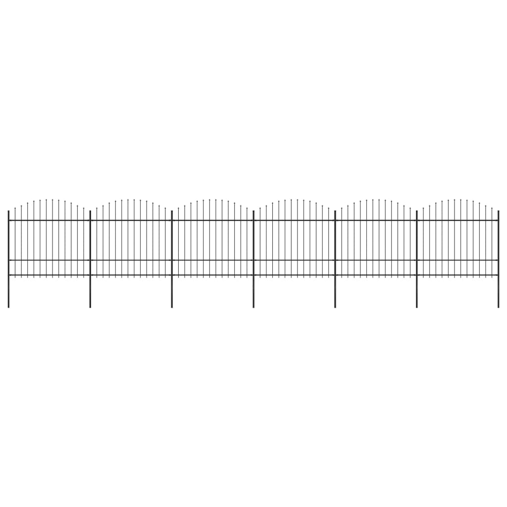 vidaXL Gard de grădină cu vârf tip suliță din oțel 1070x175 cm, negru vidaXL Gard de grădină cu vârf tip suliță din oțel 1070x175 cm, negru