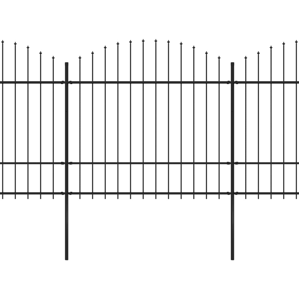 vidaXL Gard de grădină cu vârf tip suliță din oțel 1426x175 cm, negru vidaXL Gard de grădină cu vârf tip suliță din oțel 1426x175 cm, negru