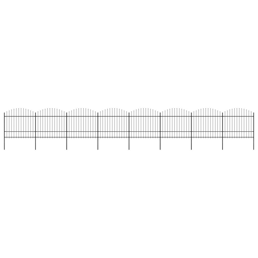 vidaXL Gard de grădină cu vârf tip suliță din oțel 1426x175 cm, negru vidaXL Gard de grădină cu vârf tip suliță din oțel 1426x175 cm, negru
