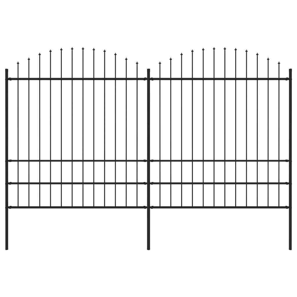 vidaXL Gard de grădină cu vârf tip suliță din oțel, 359x200 cm, negru vidaXL Gard de grădină cu vârf tip suliță din oțel, 359x200 cm, negru