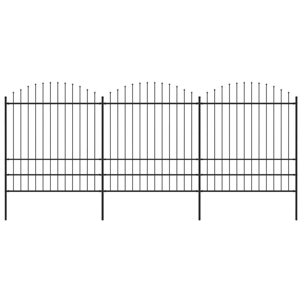 vidaXL Gard de grădină cu vârf tip suliță din oțel 537x200 cm, negru