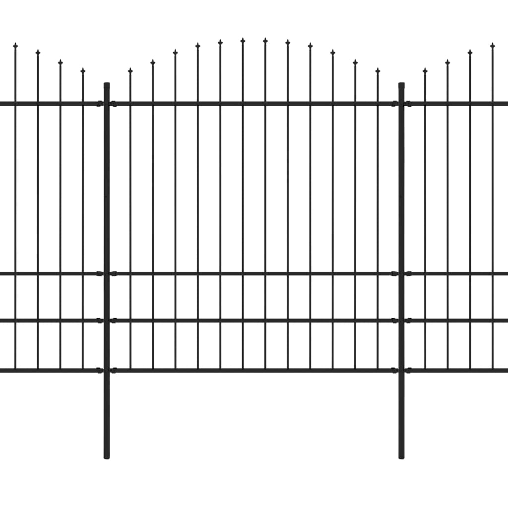 vidaXL Gard de grădină cu vârf tip suliță din oțel 714,5x200 cm, negru