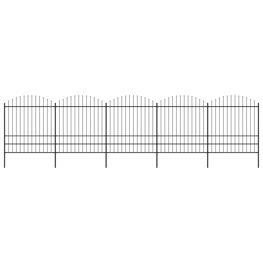 vidaXL Gard de grădină cu vârf tip suliță din oțel 892,5x200 cm, negru vidaXL Gard de grădină cu vârf tip suliță din oțel 892,5x200 cm, negru