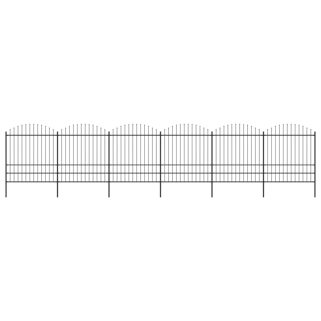 vidaXL Gard de grădină cu vârf tip suliță din oțel 1070x200 cm, negru vidaXL Gard de grădină cu vârf tip suliță din oțel 1070x200 cm, negru